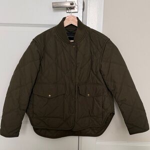 Banana Republic Olive Oversized Quilted Jacket